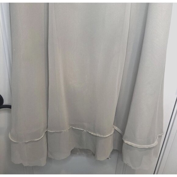 Jenny Yoo Collection Womens Taupe Flutter Sleeve Raw Hem Midi Dress Sz 12 - Picture 9 of 15